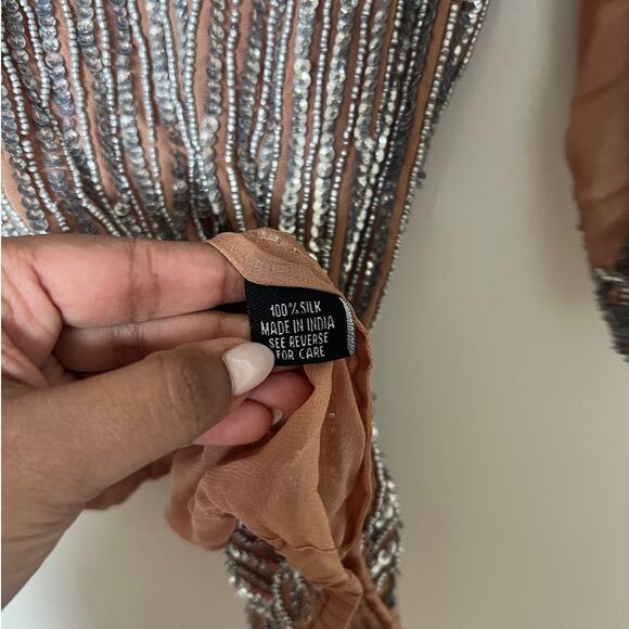 Karina Grimaldi Bali Silk Beaded Top Large - Picture 5 of 6